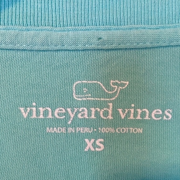 RARE Vineyard Vines Solid Teal Blue Long Sleeve XS - Picture 3 of 5